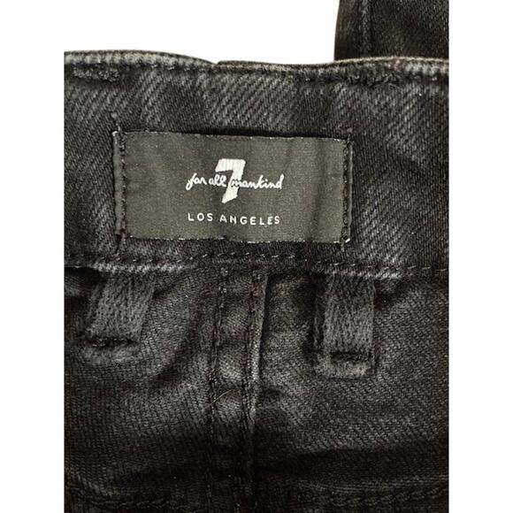 7 FOR ALL MANKIND Portia High Rise Megaflare Jeans Ludlow Black Sailor Buttons - Picture 10 of 16